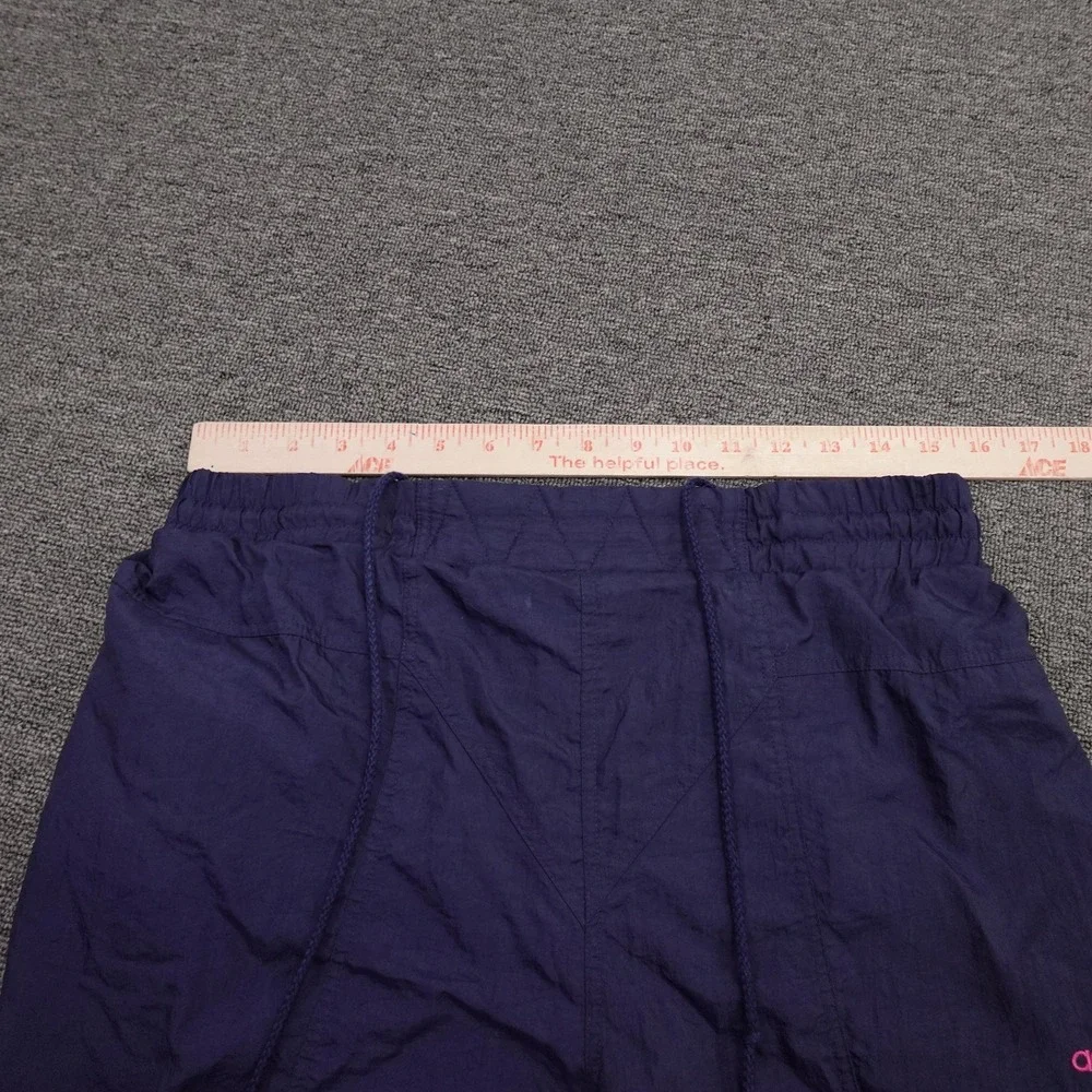 Vintage Adidas Track Pants Mens Medium Blue Nylon Trefoil Ankle Zip 90s